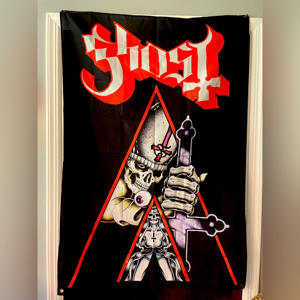 Ghost VIP tour package merch, Clockwork Orange style Papa Emeritus.